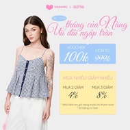 DOTTIE - Áo kiểu xếp ly gài nút - Xanh đậm - T1142