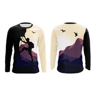 Axellent Prints Mountain Climber Purple Pastel ungu baju jersey custom name round neck long sleeve l