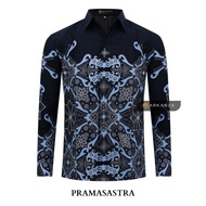 KEMEJA Original Batik Shirt With PRAMASASTRA Motif, Men's Batik Shirt For Men, Slimfit, Full Layer, Long Sleeve