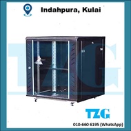 MUTI-FUNCTION (KULAI) 12U / 15U SERVER RACK BOX CABINET RACK WITH GLASS DOOR & ROLLER