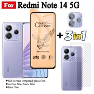 3 IN 1 Redmi Note 14 5G Ceramic Tempered Glass for Redmi 14C 13C Redmi Note 13 Pro 4G 5G Camera Lens