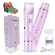 (ffxpiu) Electric Bikini Trimmer for Women 1 Set Rechargeable 2 in 1 Body & FacialHair Removal for W