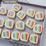 CHEFMADE Non-Stick Nougat แม่พิมพ์ทอง 12 นิ้ว Nougat แม่พิมพ์อบขนมสแควร์ถาดอบอาหารครัวเรือนเตาอบเครื