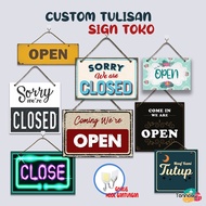CUSTOM WRITING REQUEST SHOP OPEN CLOSE BOARD DISPLAY SIGN OPEN CLOSE DOOR HANGING WALL DECORATIONS