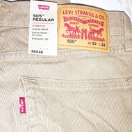 levis 505 original celana panjang corduroy W/L 32 second ready coklat