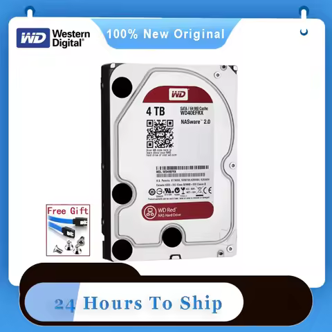 Original Western Digital WD 4TB Red NAS Hard Disk Drive 3.5" 4TB Internal Hard Drive 5400RPM SATA 6G