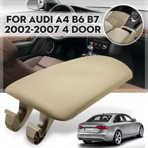 For Audi A4 B6 B7 2002-2007 Leather Car Armrest Cover Car Centre Armrest Storage Cover Leather Inter