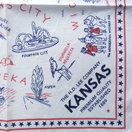 The H.D. Lee Company Bandana KANSAS Blue and Red Men Bandana 19.5 x 20 inches,