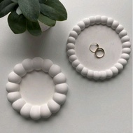 Round bubble concrete puffy coaster tray terrazzo coaster coaster set