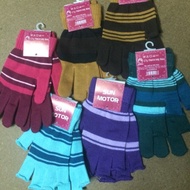 1 pair / Set of 5 pairs of colored gloves cut 2 fingers/no fingers/with fingers