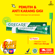 Orecare Pasta gigi Herbal 100% Original | Obat Sakit Gigi berlubang paling ampuh dewasa dan anak anak | Obat Gusi Bengkak | Pasta gigi pemutih pencerah dan perontok karang gigi | Bukan Penumbuh Gigi | Odol pemutih gigi alami ajaib Murah (3 Pcs)