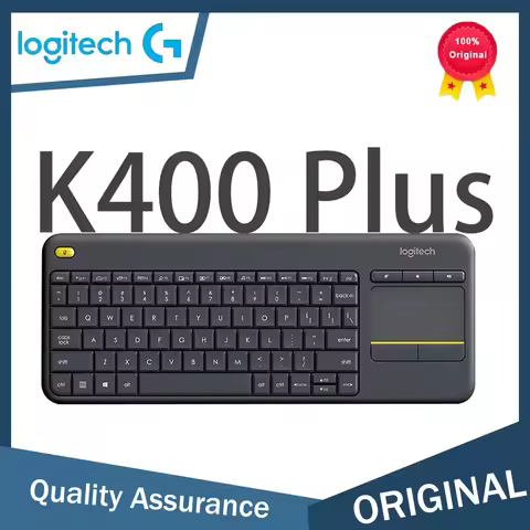 Logitech K400 Plus Wireless Touch TV Keyboard With Easy Media Control and Built-in Touchpad, HTPC Ke