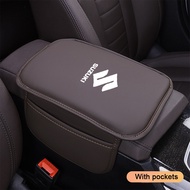 แผ่นที่วางแขนหนังสำหรับรถยนต์ซูซูกิหุ้มเป้อุ้มเด็กที่พักแขนสำหรับ Suzuki Swift XL7 Vitara Jimny SX4 