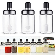 Glass Kitchen Spice Bottle/Spice Bottle+Spoon/Kitchen Spice Jar/Oil Bottle+Brush/Honey Bottle