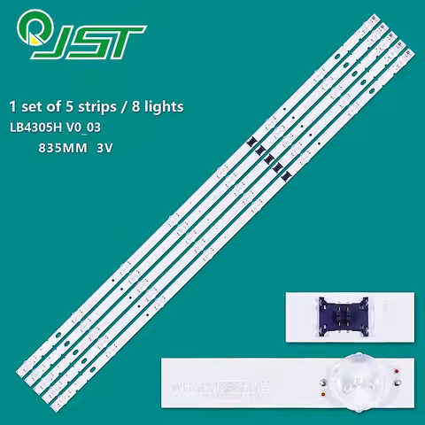 100% New 5pcs/Kit LED Strips for 43 TV SO NY KD-43X80J KD43X80J KD-43X80K KD43X80K PHN LB4305H V0_03