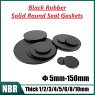 TJ 10Pcs Φ 5mm-100mm Black Rubber Solid Round Seal Gaskets Disc Thick 1/1.5/2/3/4mm Flat Gasket Ring