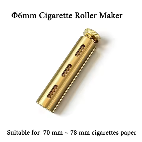 6mm Diameter Slim Cigarette Roller Metal brass Cigarette Rolling Machine Cigarette Maker suitable fo