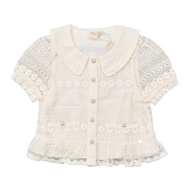 Babyshop Ss Lace Blouse Clothing Girls Beige