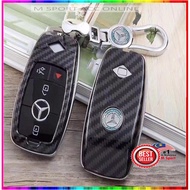 Carbon Fiber Car key cover Key fobs skin shell case For Mercedes Benz E Class E200 E260 E300 E320