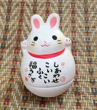 日本製 藥師窯 招福 開運兔 不倒翁 擺設