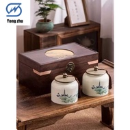 Wooden tea bag storage box desktop tea bag tea set storage box partition storage with drawer tea box