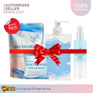 Gift Set Niacinamide Tawas Soap, Body Mist, Tawas Lotion & Min Tawas Soap, Anti Bacterial, Whitening