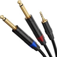 1/8 to 1/4 Stereo Cable 10FT, 3.5mm TRS Mini Jack to Dual 1/4 Inch TS Mono Y-Splitter Male to Male A