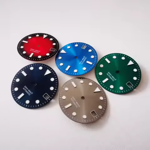 MOD 28.5MM Sunburst Green Blue Red Grey Watch Dial For SEIKO Abalone SKX6105 6309 NH35 NH36 Movement