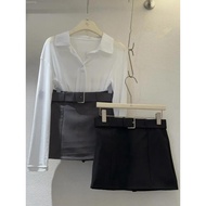 Sparkling Skirt Ready Stock Wide Belt Straight Skirt Modified Skirt Super Straight Skirt with Belt S