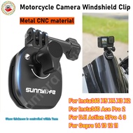 Motorcycle Windshield Mount Clip For Insta360 X5/X4/Ace Pro Motorcycle Bracket Clip For DJI Action 5