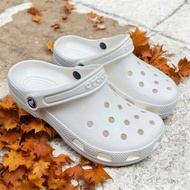 [Hàng nguyên chính hãng] Dép crocs trắng kiểu basic clog màu xinh cân mọi outfit form rộng nên lùi 1