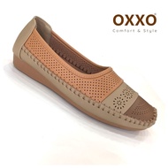 OXXO รองเท้าคัชชูส้นเตี้ย รองเท้าเพื่อสุขภาพหนังนิ่ม oxxo พี้นแบน หนังนิ่มมาก พี้นยางสั่งทำพิเศษ พี้นสูง1เซน ใส่สบาย X11604