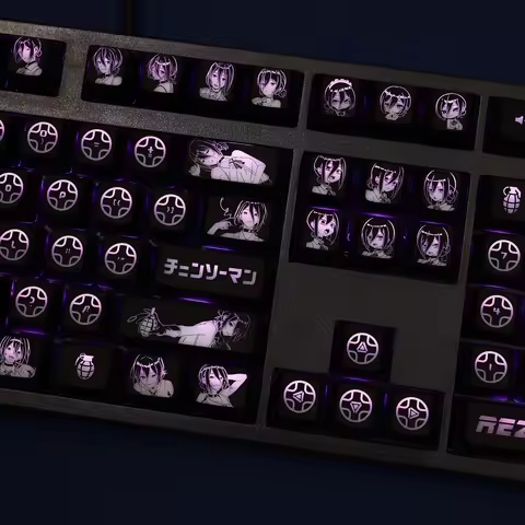 104 Keys Reze Character Chainsaw Man Anime DIY Custom Backlit Keycap Coating for Mechanical Keyboard