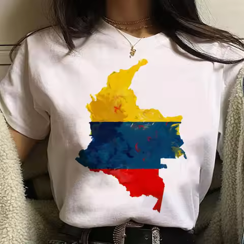 Colombia top women harajuku graphic t shirt girl 2000s clothing
