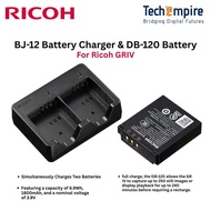 Ricoh GR IV DB-120 Battery (1800mAh) / BJ-12 Charger / GF-2 External Flash For RICOH GR IV / GRIV / 