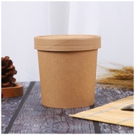 🚓Factory Disposable Kraft Paper Cup Wholesale Takeaway Paper Bowl Takeaway Packing Box Soup Cups Soup Bowl Can Be Addedl