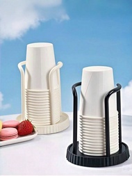 One Black And One White,2pcs Plastic Material Paper Cup Dispensers, Disposable Paper Cup Storages, B