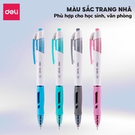 Combo 10/20 Bút gel bút bi nước mực xanh ngòi 0.7mm Deli - Bút bi bấm mực gel ngòi cải tiến viết êm 