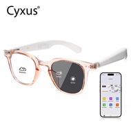 Cyxus AI Smart Photochromic Anti-Blue Light Glasses Round Frame Lightweight UV400 Auto-Tint Indoor/O