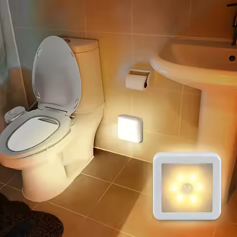 Smart Motion Sensor 6-LED Floor/Ceiling/Wall Light - Wireless, IP44, Auto On/Off, Energy Saving, Plu