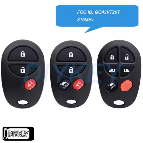 3 / 4 / 6 Buttons Remote Car Key Fob 315MHz Replacement for Toyota Sienna Highlander Sequoia Tacoma 