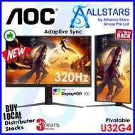 AOC U32G4 31.5 inch Dual Refresh Rate Gaming Monitor / Fast IPS, 4K @ 160Hz or FHD @ 320Hz, DP x1, H