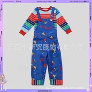 MYLITTLELASS Kids Chucky Costume Good Guys Overalls with Striped Shirt Halloween Horror Dress Up Out