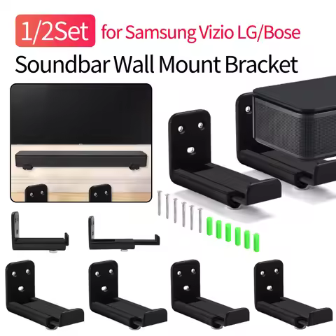 1/2Set Soundbar Wall Mount Bracket for Samsung Vizio LG Anti-Drop Soundbar Speaker Wall Holder Drywa