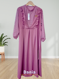 Geka Collection - Gamis Dania Crinkle Airflo mix Brokat fari Mlika
