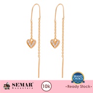 Anting Emas Slundup Ayana Batu Putih Love Gold 10K Semar Nusantara