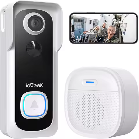 ieGeek Video Doorbell Wireless with Chime 2K HD Doorbell Camera, Smart Home Security Door Bell Voice