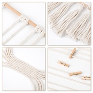 Hanging Photo Display with 30 Wood Clips Macrame Wall Hanging Picture Holder Collage Picture Frame f