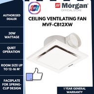 Morgan Ventilation Fan MVF-CB12XW [WHITE] 4.7" Ceiling Mount Exhaust Fan - MORGAN MALAYSIA WARRANTY