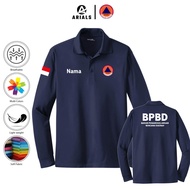 Arials Polo shirt Baju Kaos Kerah Lengan Panjang BPBD Badan Penanggulangan Bencana Daerah
